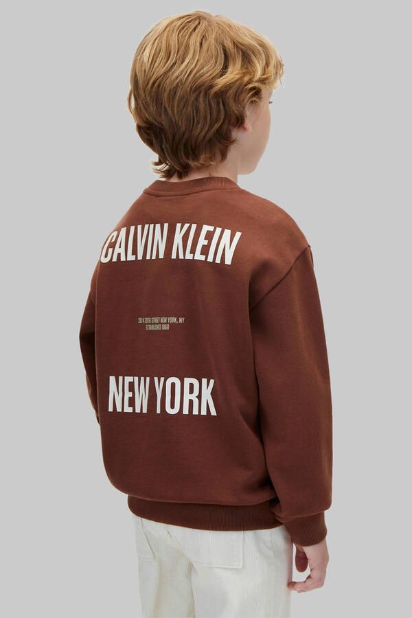 Calvin Klein sweater met backprint bruin - Foto 3