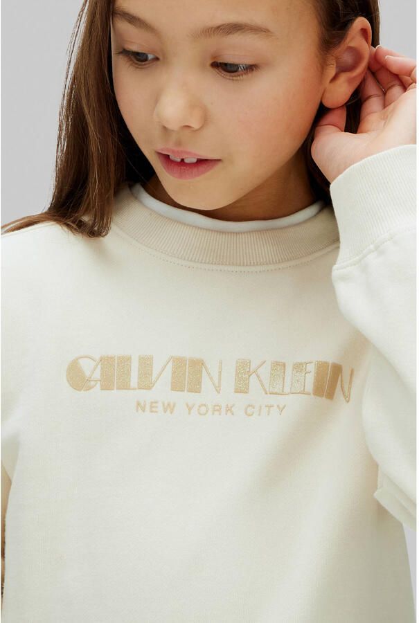 Calvin Klein sweater met glitters ecru - Foto 3