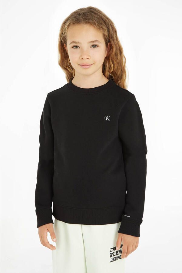 Calvin Klein sweater met logo zwart Katoen Ronde hals Logo 176 - Foto 2