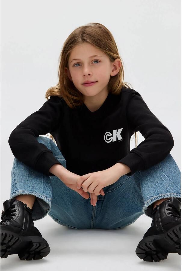 Calvin Klein Jeans Sweatshirt met labelprint en ronde hals