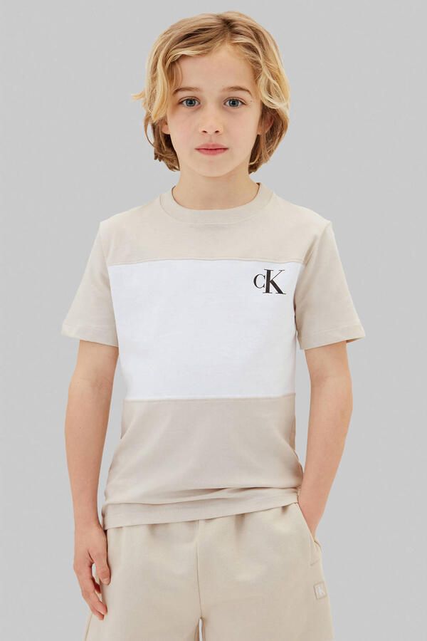 Calvin Klein T-shirt beige wit (set van 2)