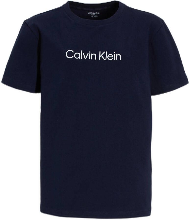 Calvin Klein T-shirt donkerblauw grijs melange (set van 2) - Foto 2