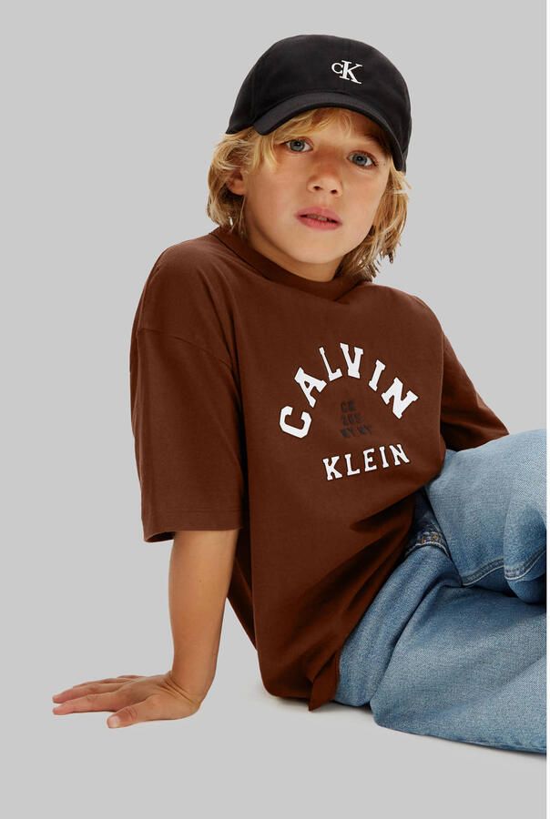 Calvin Klein T-shirt donkerbruin - Foto 2