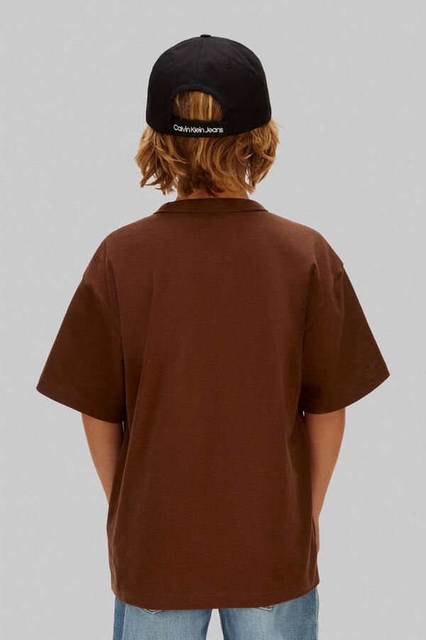 Calvin Klein T-shirt donkerbruin - Foto 3