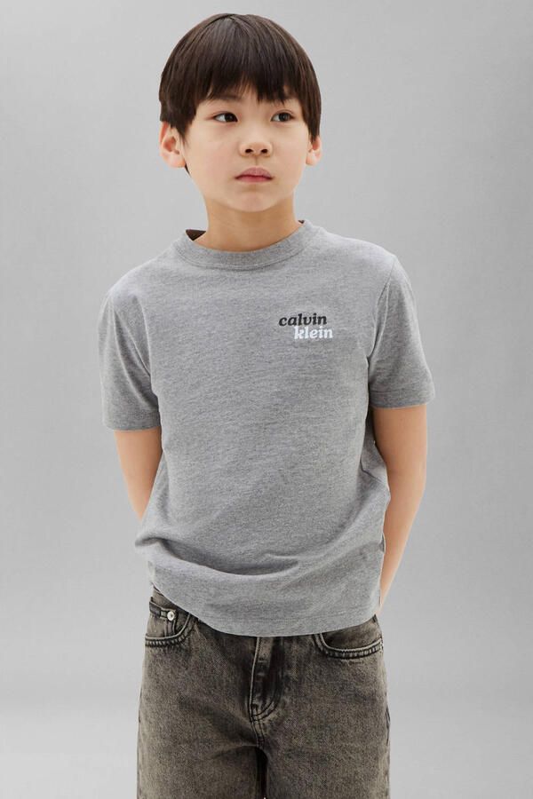 Calvin Klein T-shirt met backprint grijs melange