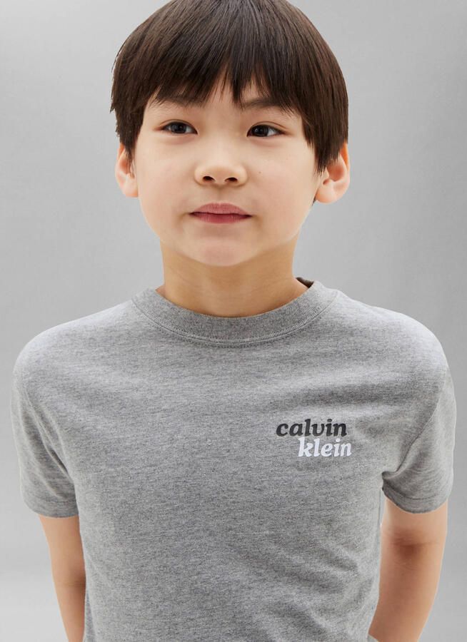 Calvin Klein T-shirt met backprint grijs melange - Foto 2