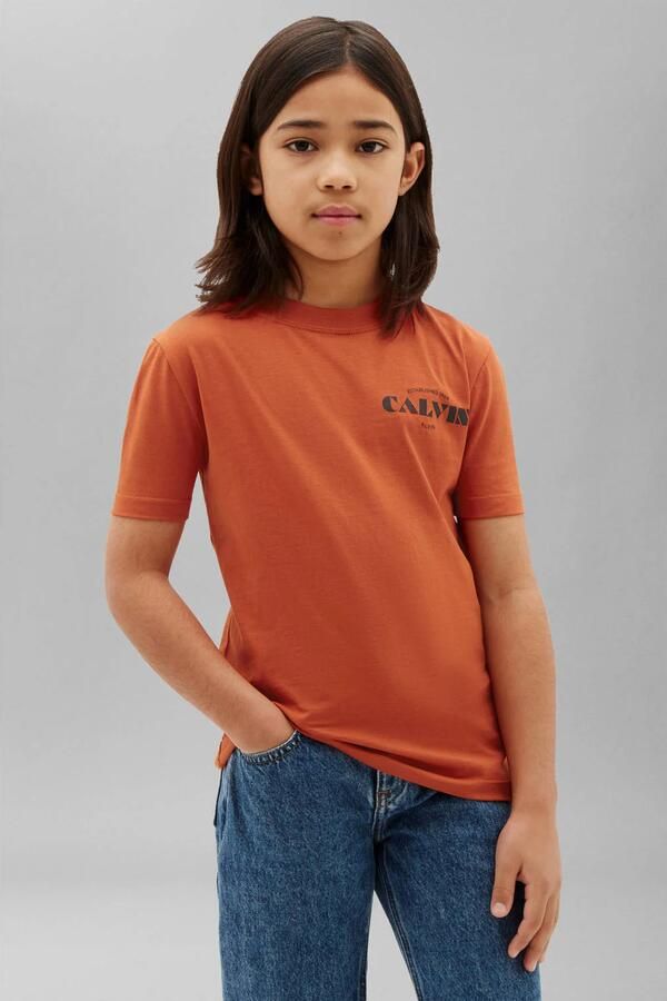 Calvin Klein T-shirt met logo oranje