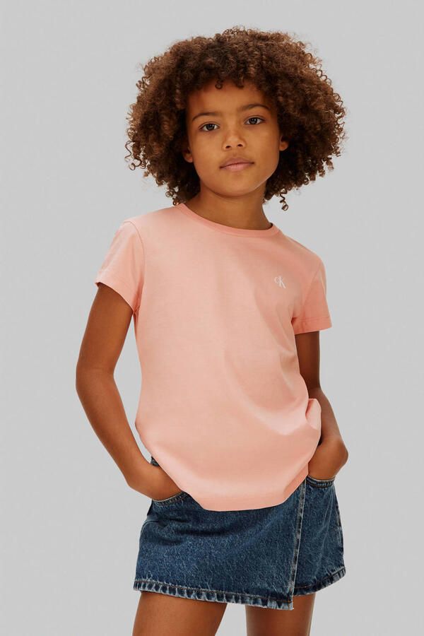 Calvin Klein T-shirt zwart zalmroze (set van 2)
