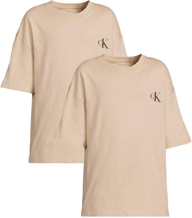 Calvin Klein T-shirts met logo beige (set van 2) - Foto 2