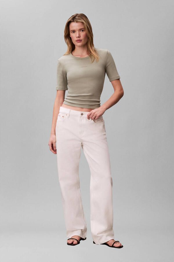Calvin Klein top grijsgroen rib gebreid - Foto 2