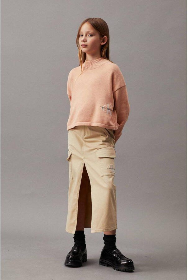 Calvin Klein trui perzik Roze Meisjes Katoen Opstaande kraag Effen 164 - Foto 2