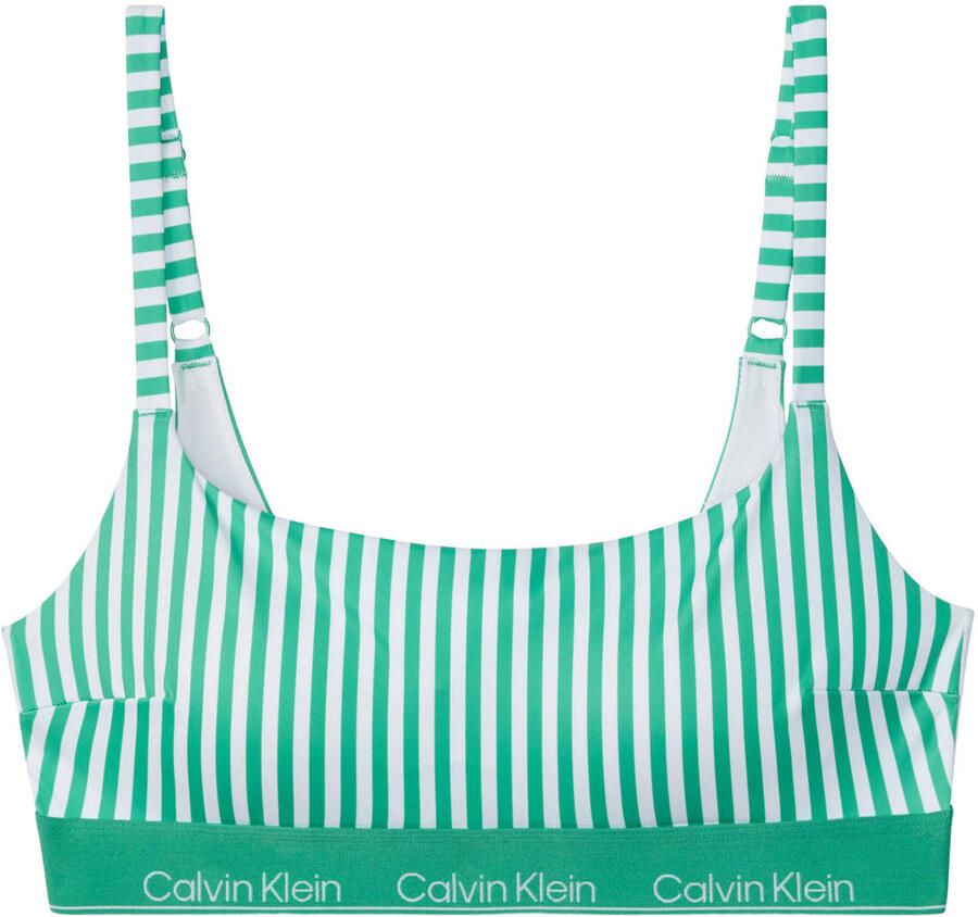 Calvin Klein voorgevormde crop bikinitop groen wit