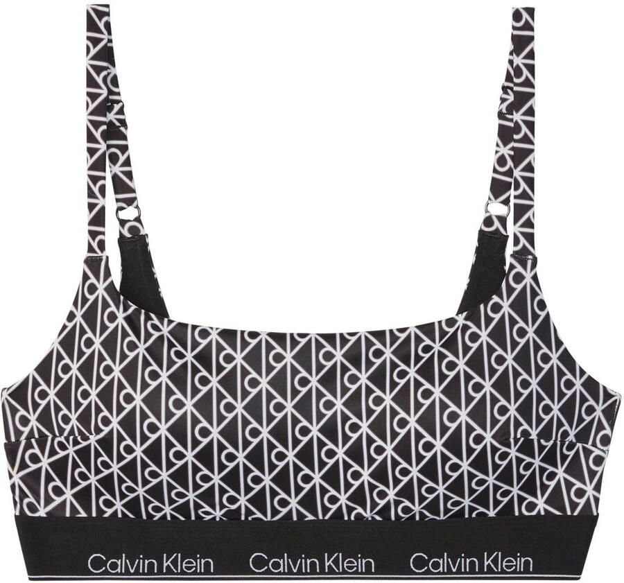 Calvin Klein voorgevormde crop bikinitop zwart wit
