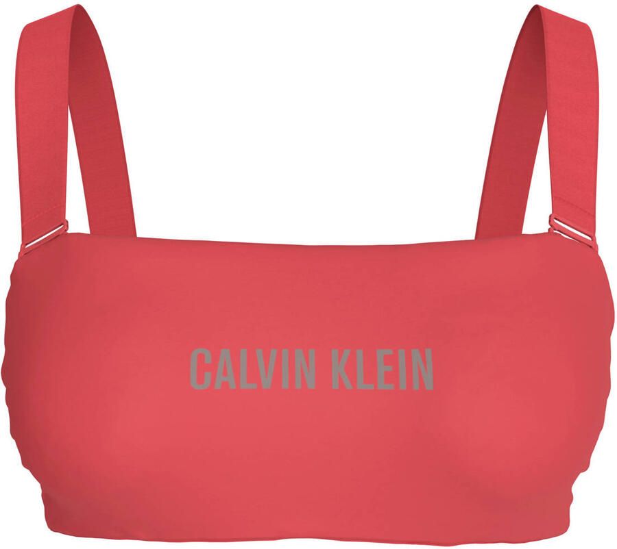Calvin Klein voorgevormde strapless bandeau bikinitop rood