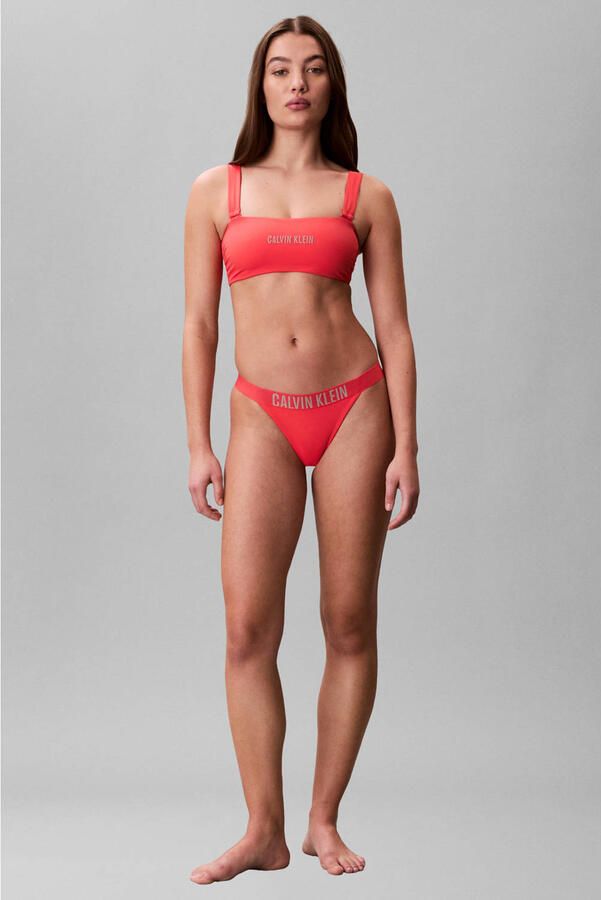 Calvin Klein voorgevormde strapless bandeau bikinitop rood - Foto 2