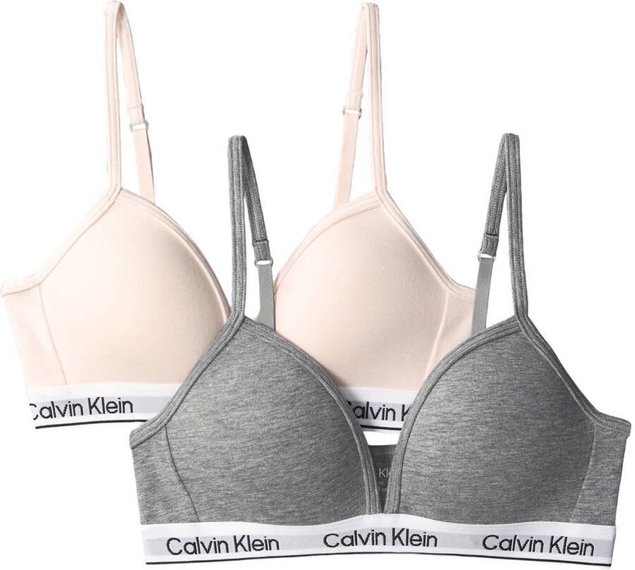 Calvin Klein voorgevormde tiener bh grijs lichtroze (set van 2)