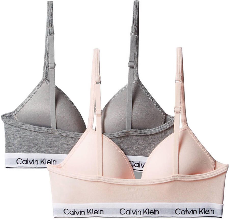 Calvin Klein voorgevormde tiener bh grijs lichtroze (set van 2) - Foto 2