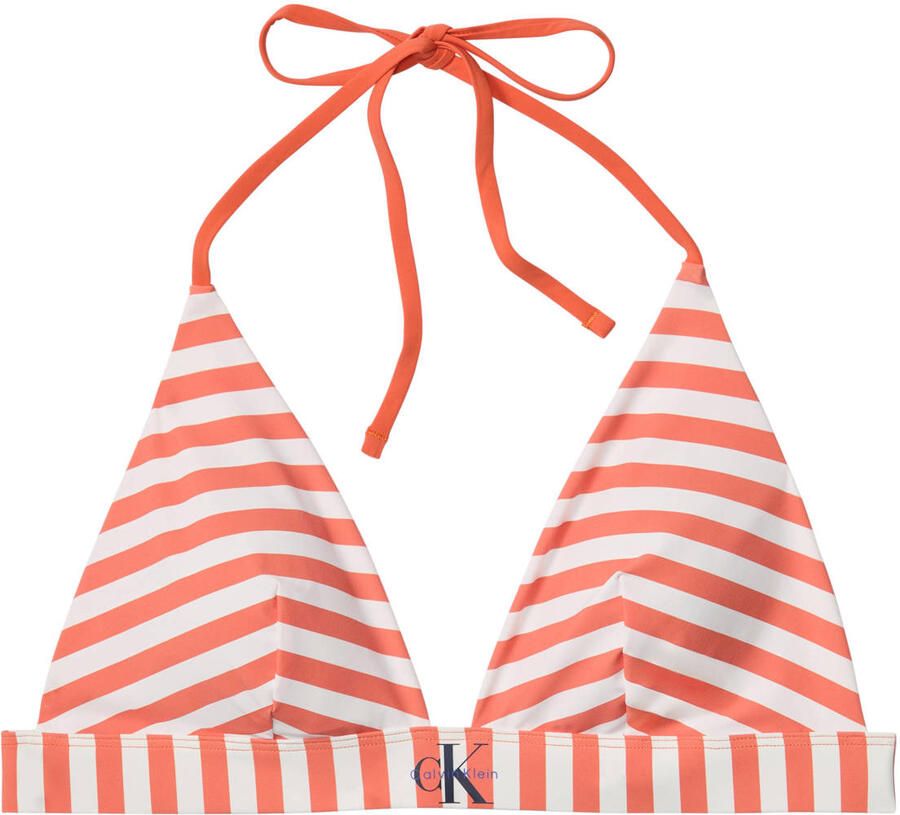 Calvin Klein voorgevormde triangel bikinitop oranje wit