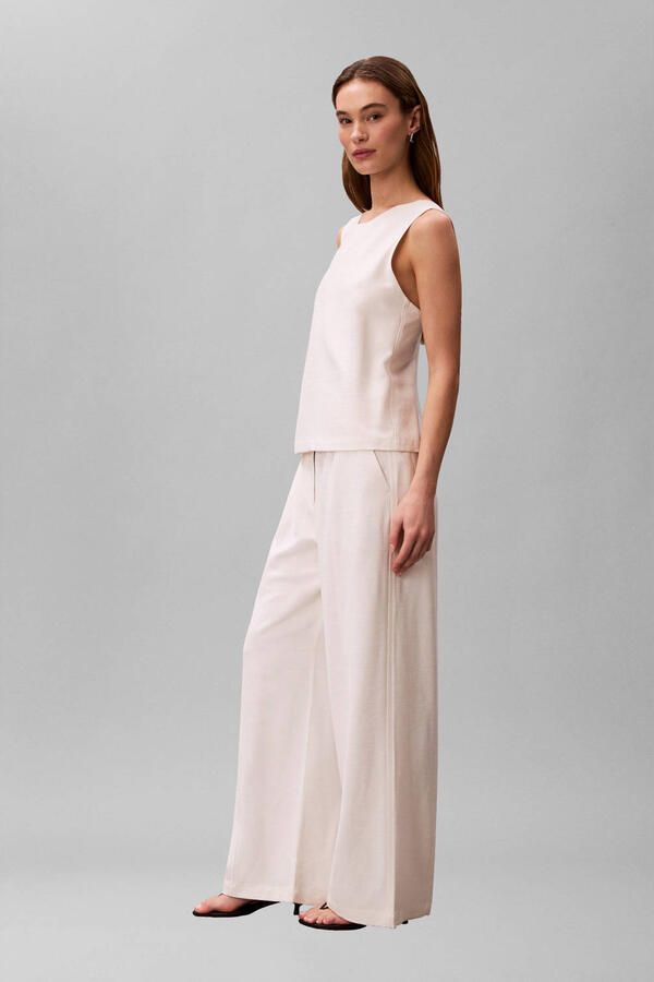 Calvin Klein Womenswear Wide leg pantalon van viscosemix - Foto 2