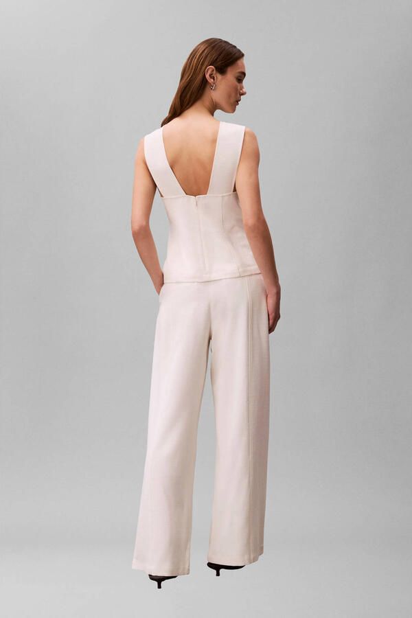 Calvin Klein Womenswear Wide leg pantalon van viscosemix - Foto 3