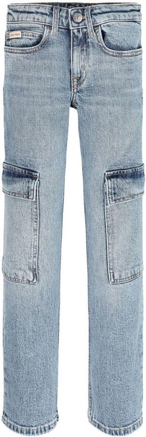 Calvin Klein wide leg regular waist jeans light blue denim
