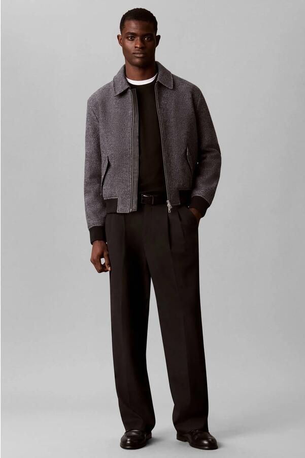 Calvin Klein Gebreide trui LS 100% MERINO CREW 14GG Met ronde hals regular fit