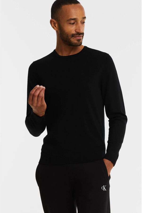 CALVIN KLEIN Heren Truien & Vesten Superior Wool Crew Neck Sweater Zwart - Foto 4