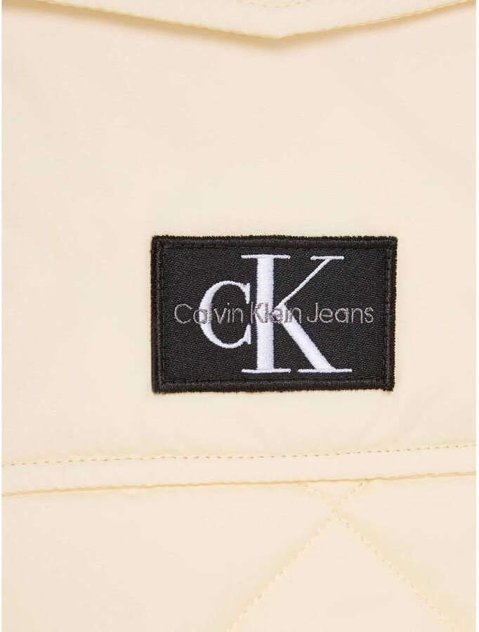 Calvin Klein zomerjas met logo beige Meisjes Gerecycled katoen Klassieke kraag 128 - Foto 2