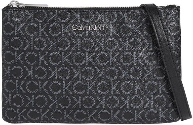 Calvin Klein crossbody tas met all-over logoprint zwart