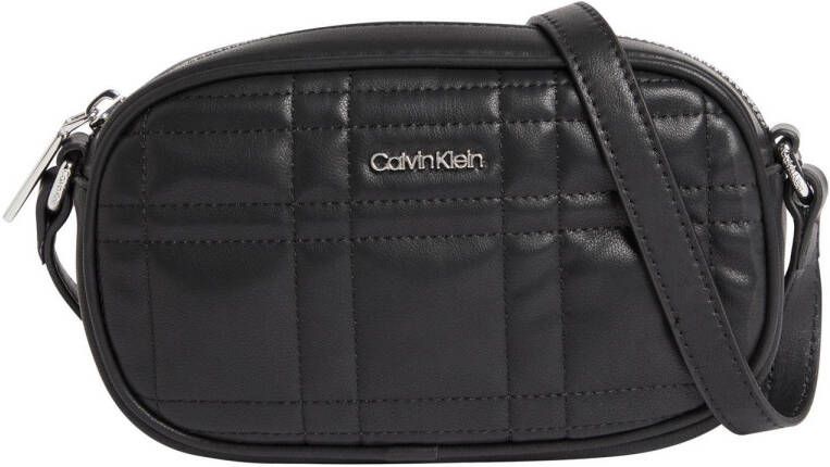 Calvin Klein doorgestikte crossbody tas zwart