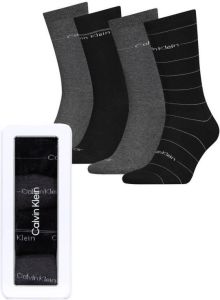Calvin Klein giftbox sokken met logo set van 4 grijs zwart