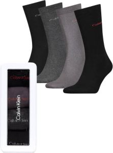 Calvin Klein giftbox sokken met logo set van 4 grijs zwart