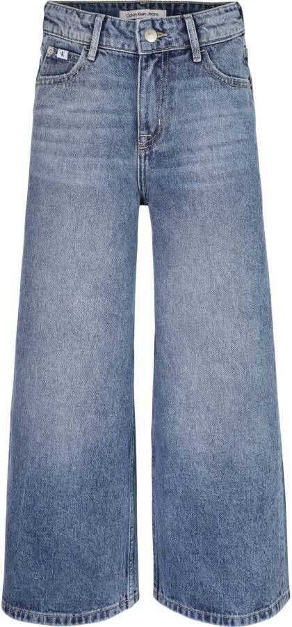 Calvin Klein high waist wide leg jeans visual light blue Blauw Meisjes Katoen 164