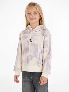 Calvin Klein hoodie met all over print zand lila