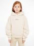 Calvin Klein hoodie met biologisch katoen ecru Sweater Meisjes Katoen (biologisch) Capuchon 152 - Thumbnail 1