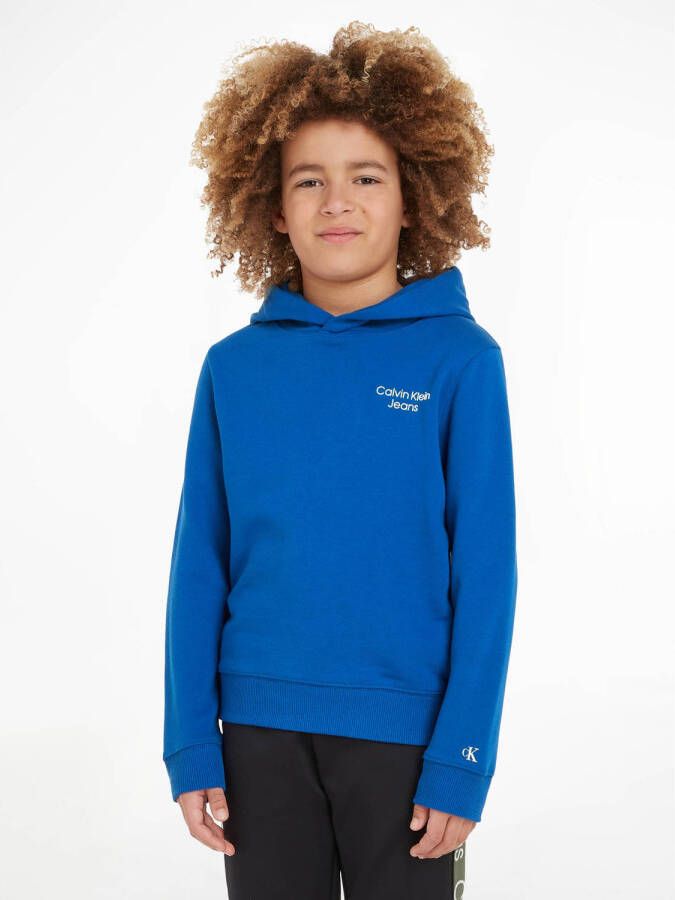 Calvin Klein hoodie met tekst hardblauw Sweater Tekst 116