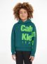 Calvin Klein hoodie met tekst zeegroen felgroen Sweater Tekst 140 - Thumbnail 1