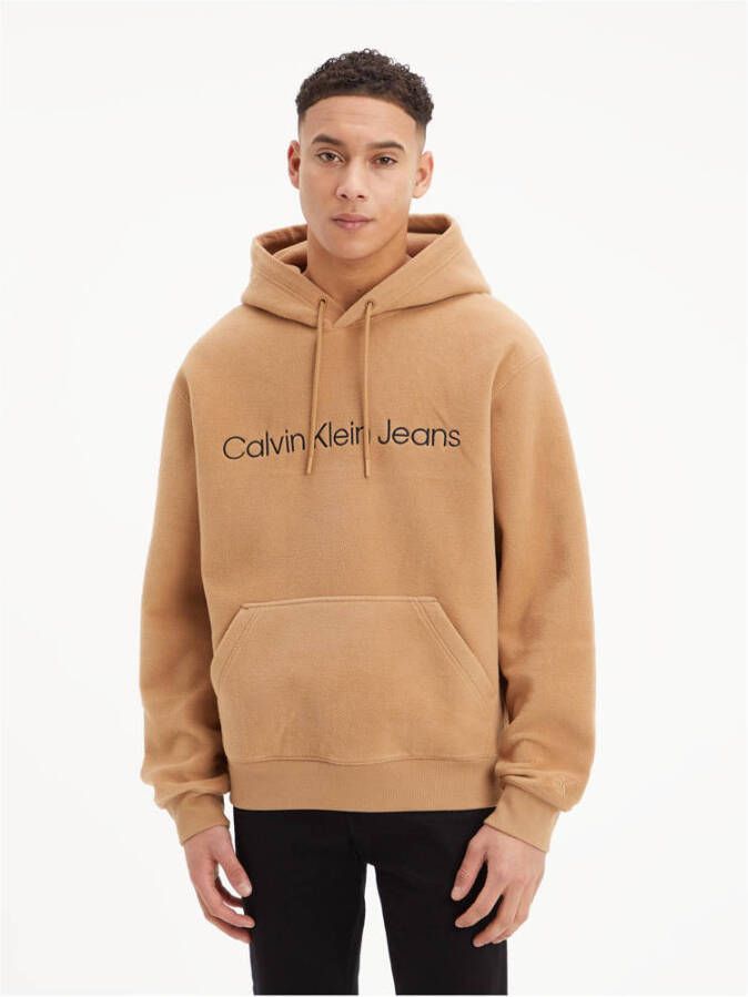CALVIN KLEIN Heren Truien & Vesten Heavy Double Face Hoodie Camel