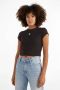 Calvin Klein Shirt met ronde hals CK RIB CROPPED SLIM TEE met ck-logo op borsthoogte - Thumbnail 2