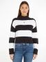 CALVIN KLEIN Dames Truien & Vesten Label Chunky Sweater Zwart - Thumbnail 1