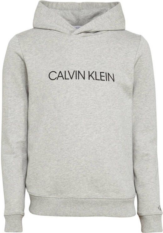CALVIN KLEIN JEANS hoodie met logo grijs melange