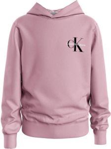 CALVIN KLEIN JEANS hoodie met logo lichtroze