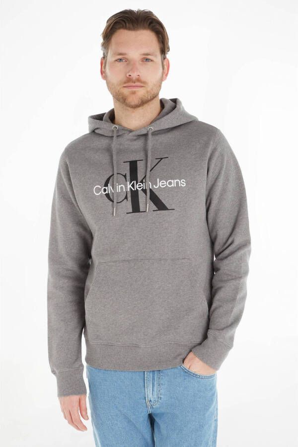 CALVIN KLEIN JEANS hoodie met logo mid grey heather
