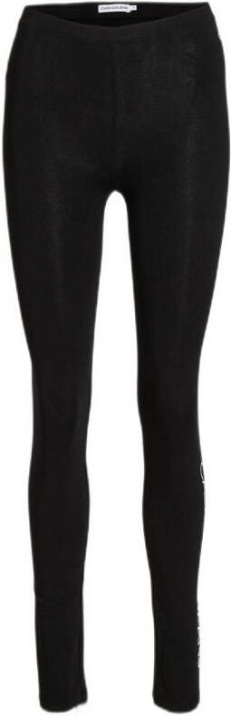 Calvin Klein Jeans legging met logo zwart wit Meisjes Stretchkatoen Logo 140