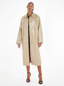 Calvin Klein Jeans Lange jas met labelprint model 'OVERSIZED COATED COAT'