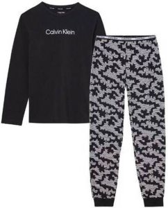 CALVIN KLEIN JEANS pyjama met all over print zwart grijs