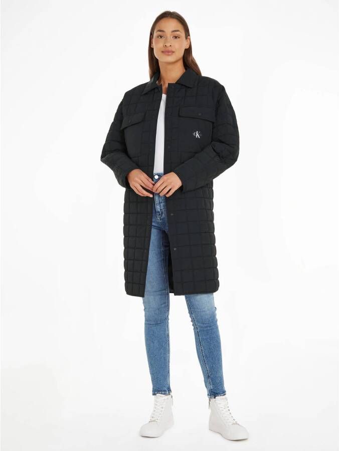 Calvin Klein Gewatteerde jas LONG QUILTED UTILITY COAT