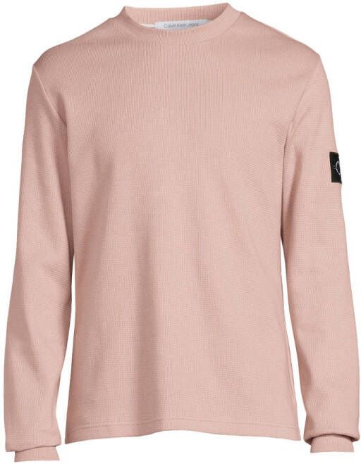 CALVIN KLEIN JEANS regular fit longsleeve met biologisch katoen dark blush