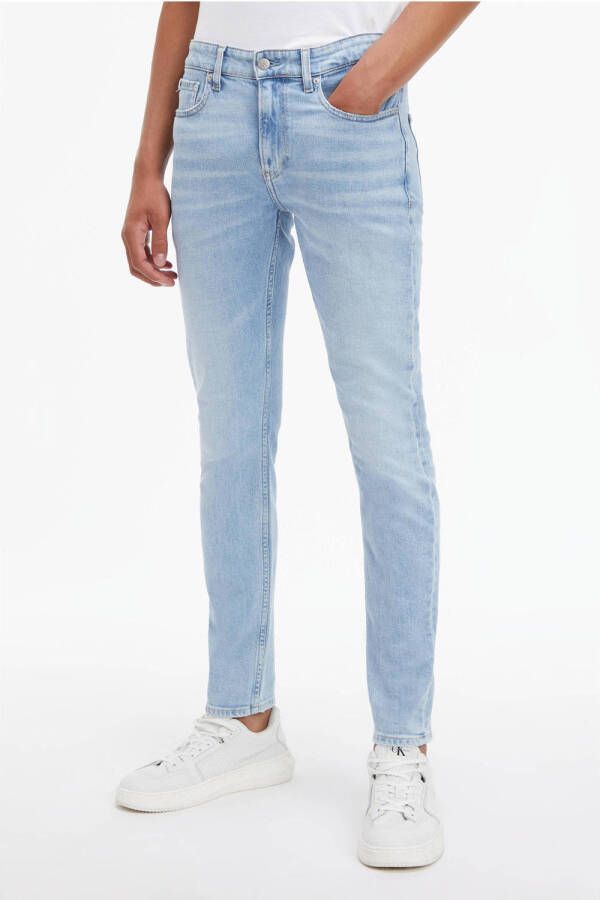 Calvin Klein Lichtblauwe Slim Fit Jeans met Gewassen Effect Blue Heren