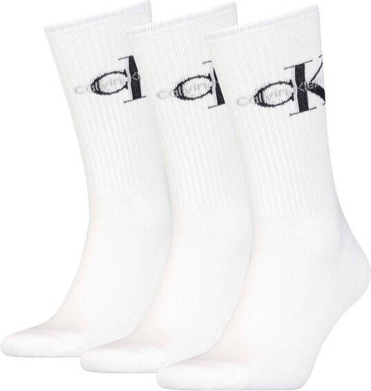 CALVIN KLEIN JEANS sokken met logo set van 3 wit